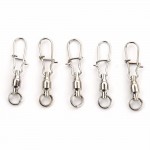 5PCS 2# 3# 4# 6# Ball Bearing Swivels Crane Duo Lock Snap Trolling Rigging Fishing Hook