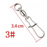 5PCS 2# 3# 4# 6# Ball Bearing Swivels Crane Duo Lock Snap Trolling Rigging Fishing Hook