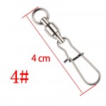 5PCS 2# 3# 4# 6# Ball Bearing Swivels Crane Duo Lock Snap Trolling Rigging Fishing Hook