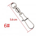 5PCS 2# 3# 4# 6# Ball Bearing Swivels Crane Duo Lock Snap Trolling Rigging Fishing Hook