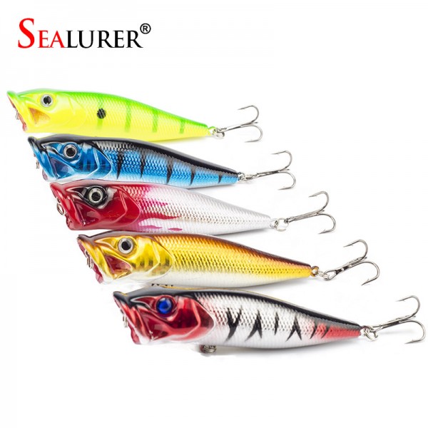 5PCS/LOT Popper Lure 5 colors fishing tackle 9cm 13g fishing lure  fishing bait