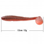 5Pcs Soft Fishing Lure 12cm12g T-tail Silicone Baits Vissen Leurre Worm Wobbler Artificial Sea Fishing Tackle Swimbait Carp Bait