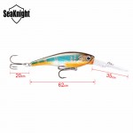 5Pcs/Lot 2016 SeaKnight Brand Hard Fishing Lures Minnow Artificial Baits Wobblers Fishing Tacles with Long Diving Lips 6.2g 62mm