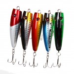 5pc Fishing Lures 5 colors Popper Lure 2.9"-7.3cm/0.39oz-11g fishing bait 6# high carbon steel hook fishing tackle