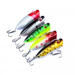 5pc Fishing Lures 5 colors Popper Lure 2.9"-7.3cm/0.39oz-11g fishing bait 6# high carbon steel hook fishing tackle DXP001