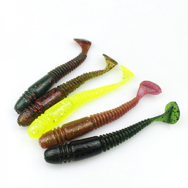 5pcs/lot 83mm 4.5g Vivid Soft Lures Artificial Loach Fishing Bait Swimbait Fishing Worm Fishing Tackle Fishing Lures YE-147