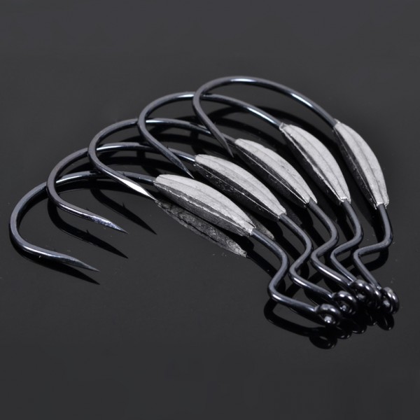 5pcs/lot Trulinoya high quality fishing hooks crank hook 1# 2/0# barbless hooks anzuelos acero carbono hooks jig head hook