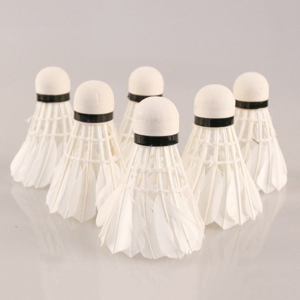 6 Pcs Portable White Birdies Feather Training Badminton Balls Shuttlecocks Sport Products