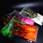 6 packs assorted dyed grizzly rooster hackle feathers with slim tip& broad tip hackles for wolly bugger dry fly tying magerial