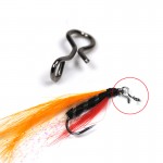 60 PCS Quick Change Black Nickle Color Snap Fish Hook Lure Fly Fishing Snaps Terminal Tackle Size S M L