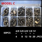 60pcs 100pcs 300pcs/lot black Stainless steel rolling swivels interlock snap fishing lure tackles Connector copper swivel set 