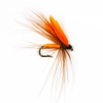 6PCS Orange Quil Fly Trout Fishing May Flies Size #12