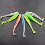 6pcs 7cm/2.3g Iscas Artificals Para Pesca Panfish Lure Ice fishing Tackle soft floating 3D eyes Sea fishing lure