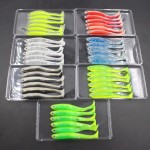 6pcs 7cm/2.3g Iscas Artificals Para Pesca Panfish Lure Ice fishing Tackle soft floating 3D eyes Sea fishing lure