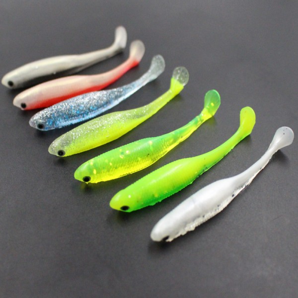 6pcs 7cm/2.3g Iscas Artificals Para Pesca Panfish Lure Ice fishing Tackle soft floating 3D eyes Sea fishing lure