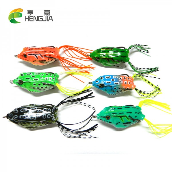 6pcs Frog Fishing Lure 5.5CM 12.5G Soft Artificial Frog Bait Top Water With Hook Snakehead Fishing Tackle