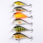 6pcs Proberos Brand Fishing lure 3"-7.6cm Fishing Bait 12.75g Crankbait 6 Color Fishing Tackle 6# Hook