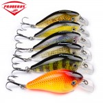 6pcs Proberos Brand Fishing lure 3"-7.6cm Fishing Bait 12.75g Crankbait 6 Color Fishing Tackle 6# Hook