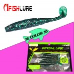 6pcs/lot  T Tail Soft Grub 75mm 3g soft fishing lure Abdomen open hook Paddle Tail Soft Lure artificial lure Bass Fishing bait