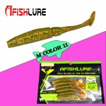 6pcs/lot  T Tail Soft Grub 75mm 3g soft fishing lure Abdomen open hook Paddle Tail Soft Lure artificial lure Bass Fishing bait