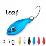 6pcs/lot Free shipping spoon fishing lures 0.5g metal lure 6 colors Spinner baits hard lure fishing tackle