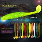 6pcs/lot T Tail Soft Worm 3.2g 75mm Paddle Tail Lure wobbler fishing soft lure for bass Fishing Bait Grub Swimbait Fishing Lure