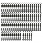 75pcs/lot Large Long Body Q-Shaped Black Color Quick Change Swivels For Carp Fishing Size 4# Fishing Terminal Tackle Accessories