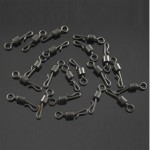 75pcs/lot Large Long Body Q-Shaped Black Color Quick Change Swivels For Carp Fishing Size 4# Fishing Terminal Tackle Accessories