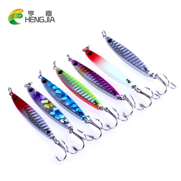 7pcs New Arrival Lead Bait Metal Jigs 14G 6CM Hard Fishing Tackle Isca Artificial Fishing Bait Colorful Wobblers