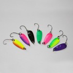 7pcs mix colors 2.8cm 2.5g fishing spoon lure swim bait artificial lure fishing jig lure single hook pike lure bass bait tackle