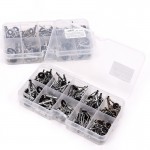 80pcs/lot Fishing Rod Guide Guides Tip Set Repair Kit DIY Eye Rings Different Size Stainless Steel Frames with Fish Case Box