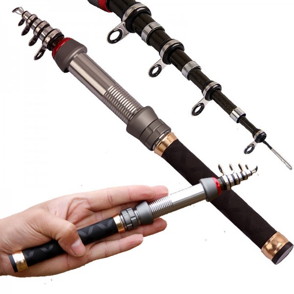 99% Carbon 1.3M 1.5M 1.8M 2.1M 2.4M Portable Telescopic Rock Sea Fishing Fish hand Spinning Rod Pole Coarse Carp Fishing Tackle 