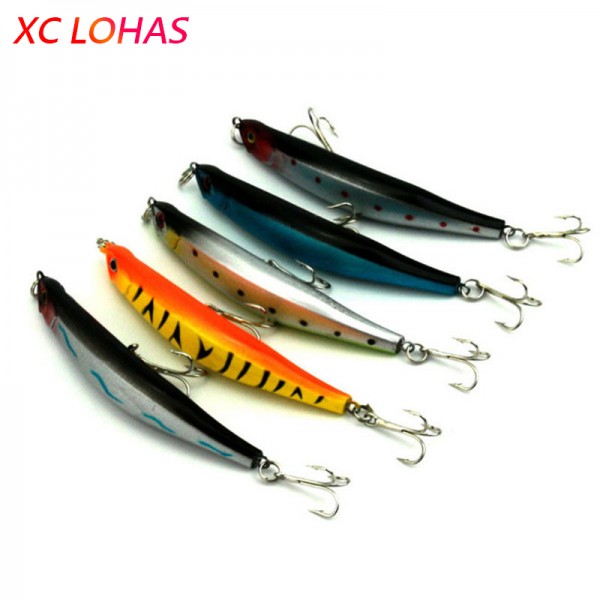 9cm 8.2g Bent Minnow Artificial Fishing Lure Hard Plastic 3D Fish Eye Fake Lure Swimbait for Salt / Fresh Water Fishing MI051