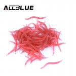 ALLBLUE 100pcs Red Worm Lures 4cm /0.2g Soft Lure Bait Carp Fishing Lure Set Artificial Lure Fishing Tackle Earthworm