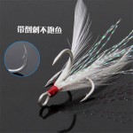 ALLBLUE 10Pcs/lot New  Super Strong Tank Feathered Treble Hooks 2# 4# 6# 8# 10# Three Fish Fly Hooks Lure Fishing Tackle