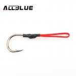 ALLBLUE 10pcs Stainless Steel Jigging Spoon Fishing Hook With PE Line Saltwater Jig Assist Fishhook For Sea Fishing Size 1/0-4/0