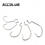 ALLBLUE 10pcs/lot Fishing Soft Worm Hooks High Carbon Steel Wide Super Lock Fishhooks Lure Softjerk Hooks 2#-3/0 Fishing Tackle