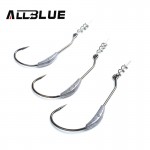 ALLBLUE Barbed Fishing Hooks With Lead Single Hook 2# 2.5# 3# 10pcs/lot Fishing Tackle