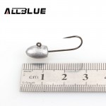 ALLBLUE Exposed Lead Jig Head 3g Barbed Hook 10pcs/lot Soft Lure Jigging Hook Fishing Hooks Fishing Tackle