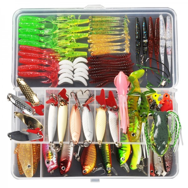 ALLBLUE Fishing Lure  Minnow/Popper/Wobbler Spoon Metal Lure Soft Bait Fishing Lure Kit Isca Artificial Mixed Color/Style/Weight