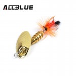 ALLBLUE Fishing Lure Golden Spinner 5pcs/lot  1/16oz 1/8oz 1/4oz Metal Spinner Bait Spinnerbait  For Fishing Tackle