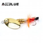 ALLBLUE Fishing Lure Golden Spinner 5pcs/lot  1/16oz 1/8oz 1/4oz Metal Spinner Bait Spinnerbait  For Fishing Tackle