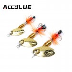 ALLBLUE Fishing Lure Golden Spinner 5pcs/lot  1/16oz 1/8oz 1/4oz Metal Spinner Bait Spinnerbait  For Fishing Tackle