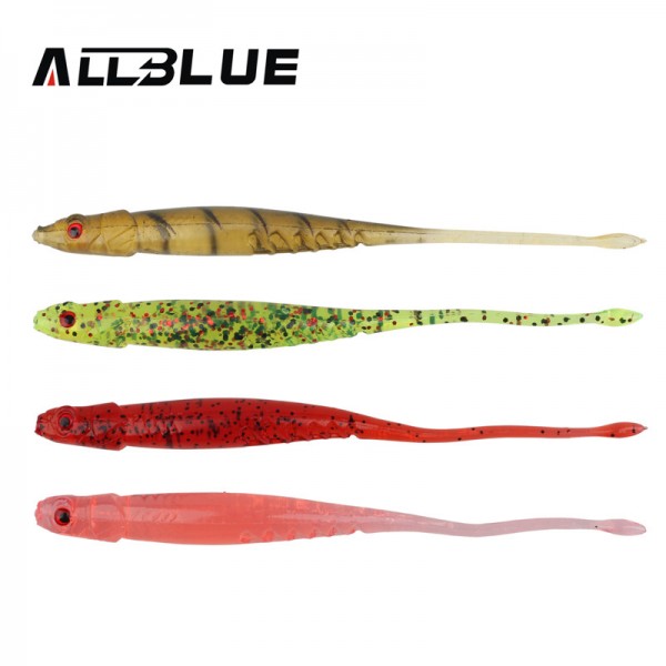 ALLBLUE Resilient Floating Soft Lure 6pcs/lot 4.3g/130mm for Fishing Shad Worm Swimbaits Jig Head Fly Fishing Bait Fishing Lures