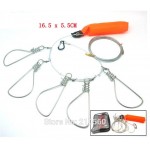 Agepoch Promotion! Hot Sale 5 Snap Stainless Steel Ropes Float Fish Stringer Fishing Lock for Accessories China Tackle