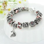 Alibaba Hot Sell Fish Charm Chamilia Bracelet 925 Tibetan Silver Murano Glass For Women Fashion European Style Jewelry P1236