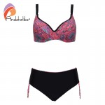 Andzhelika Plus Size Swimwear 2017 New Sexy Bikinis Women Swimwear Print Retro Female Bikini Set Beach Bathing Suit Swim Wear