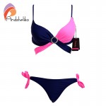 Andzhelika Swimwear Bikini 2016 Summer Sexy Women Bandage Swimsuit Padded Patchwork Bikinis Diamond Bathing Suits Biquini AK1651