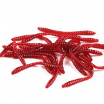 Anmuk 50pcs 5.5cm/0.23g Earthworm Soft Lure Red Worms Soft Bait Artificial Bait Soft Fishing Lure