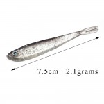 Anmuka 10PCS 75mm 2.2gram Soft Fishing Lure Gray Lure Swimbait Silver Carp Fish Fishing Tackle lure hot sale Artificial Bait